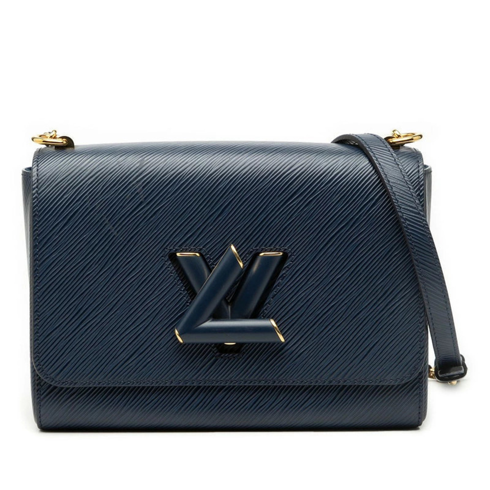 Louis Vuitton Epi Twist Crossbody Chain Shoulder Bag Navy Blue Leather